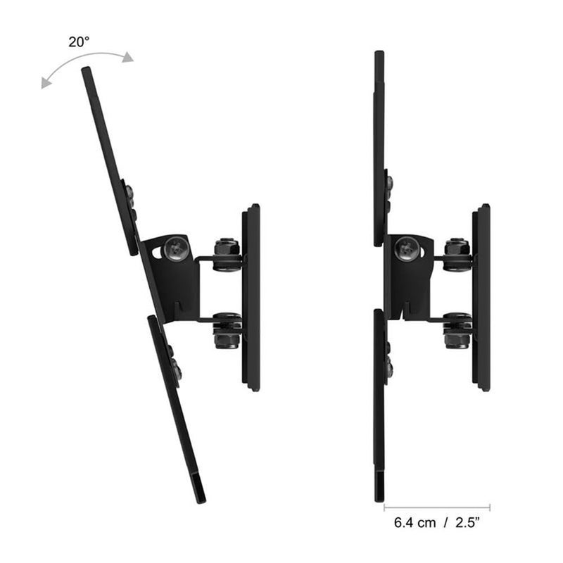 AVF MRL22-A Tilt & Turn Monitor Wall Mount, Fits Screens Up to 39", 44 lbs, VESA 75x75â€“200x200, Adjustable Tilt & Swivel, Portrait or Landscape Viewing, Space-Saving Design â€“ Black - Image 3